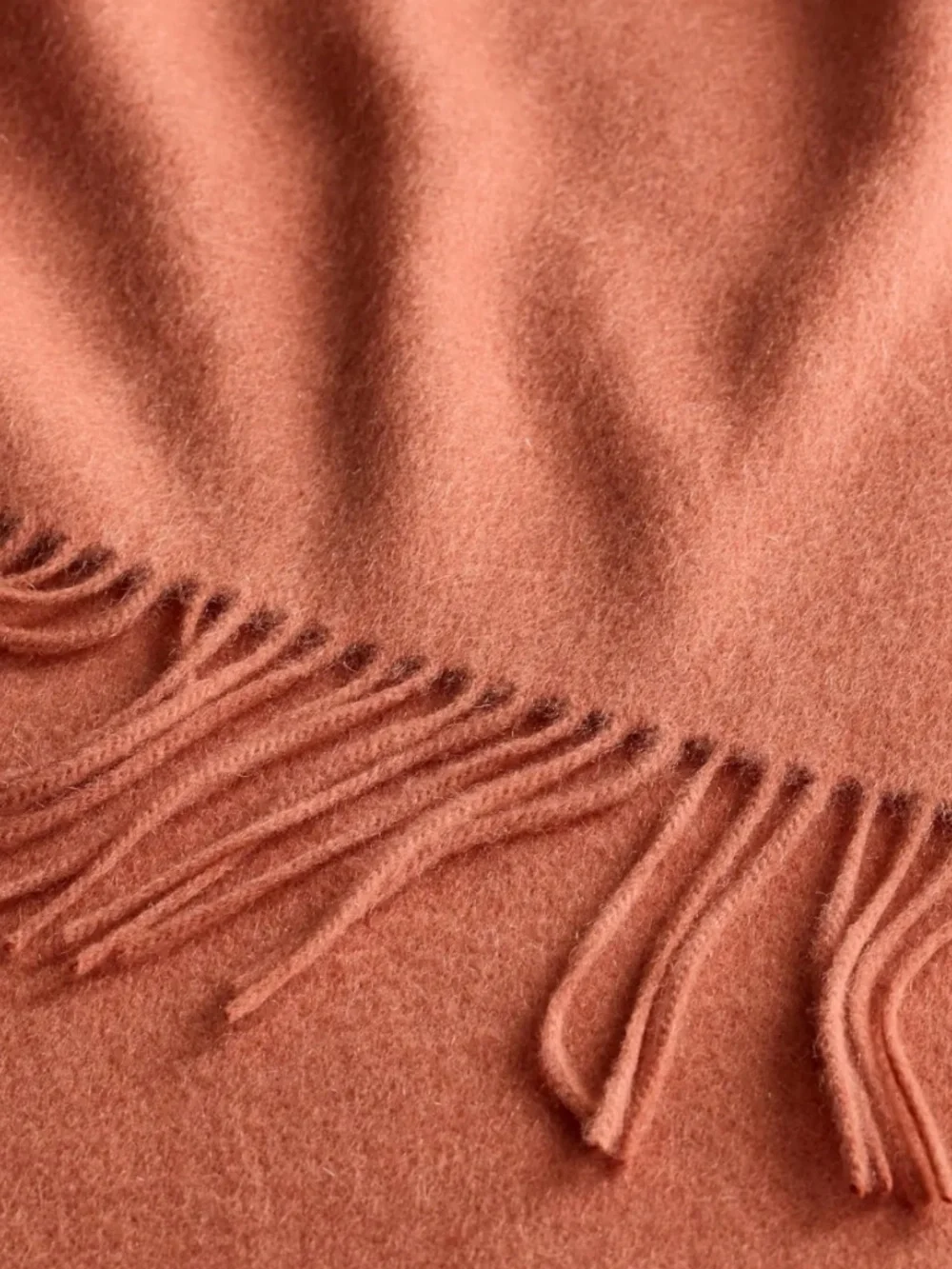 New Mongolian Cashmere Throw 50 x 70 Persimmon